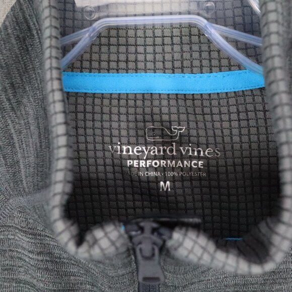 Vineyard Vines Sankaty Performance 1/4 Zip Pullover Gray Medium Preppy Logo - Picture 2 of 6